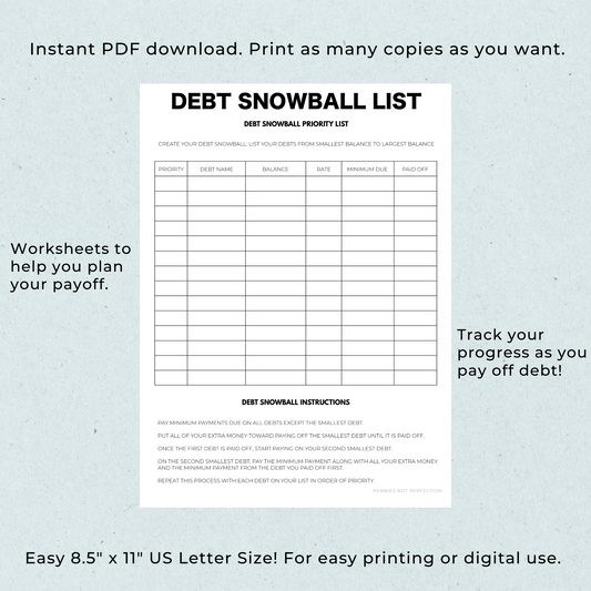 Debt Payoff Worksheet Bundle
