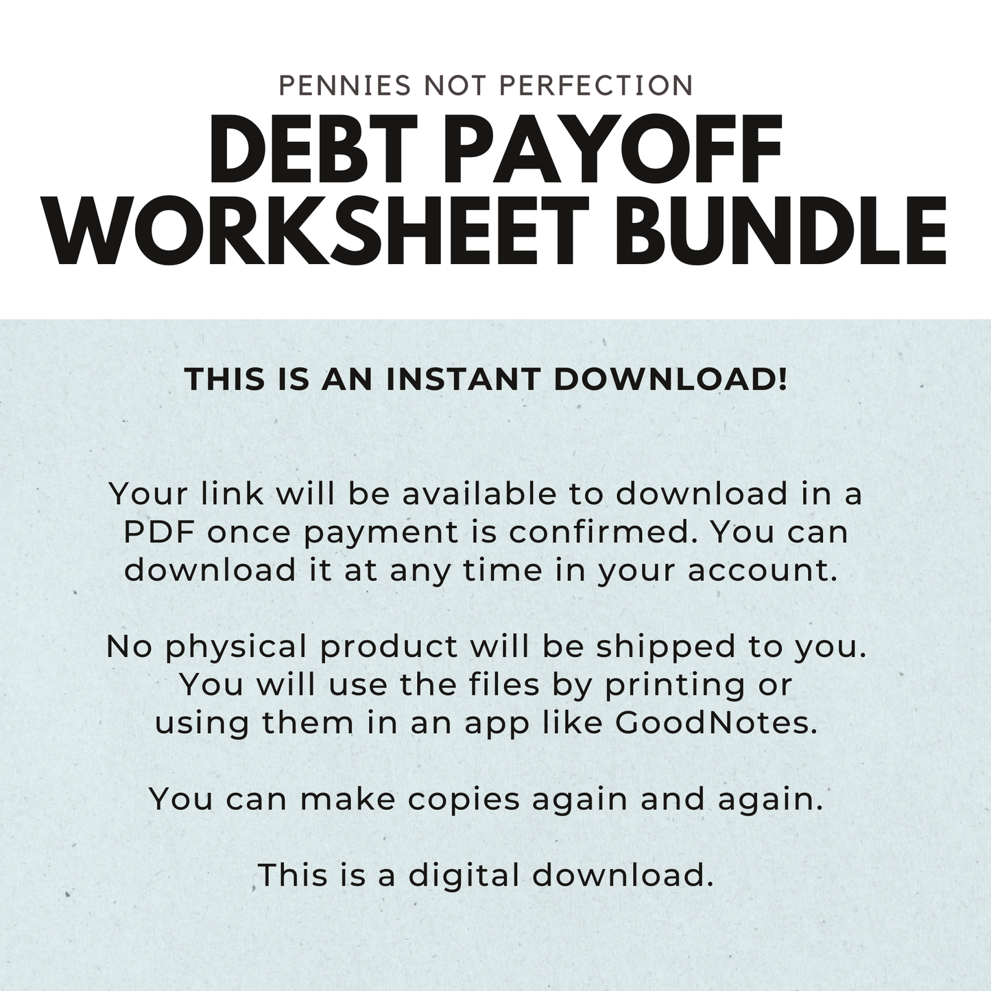 Debt Payoff Worksheet Bundle