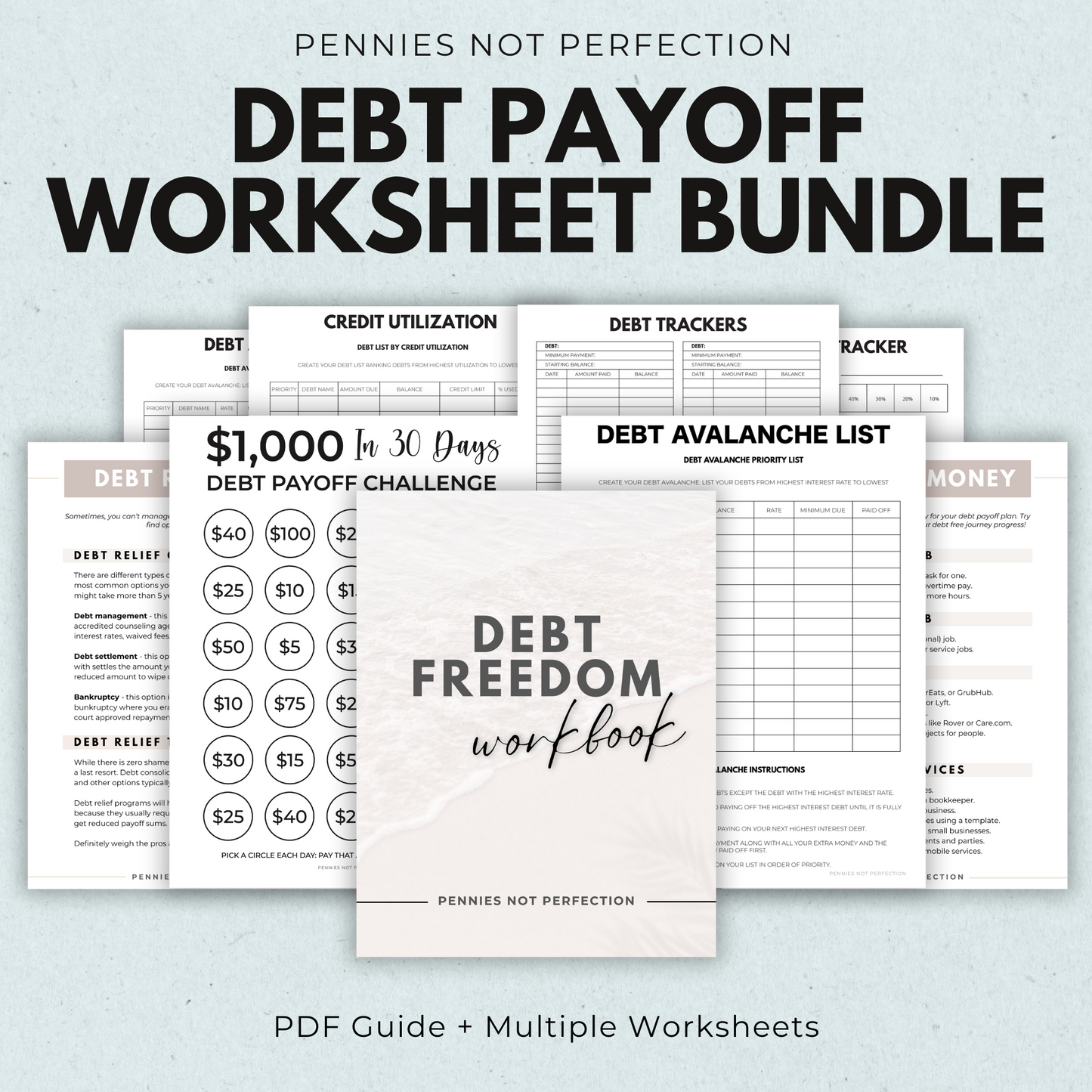 Debt Payoff Worksheet Bundle