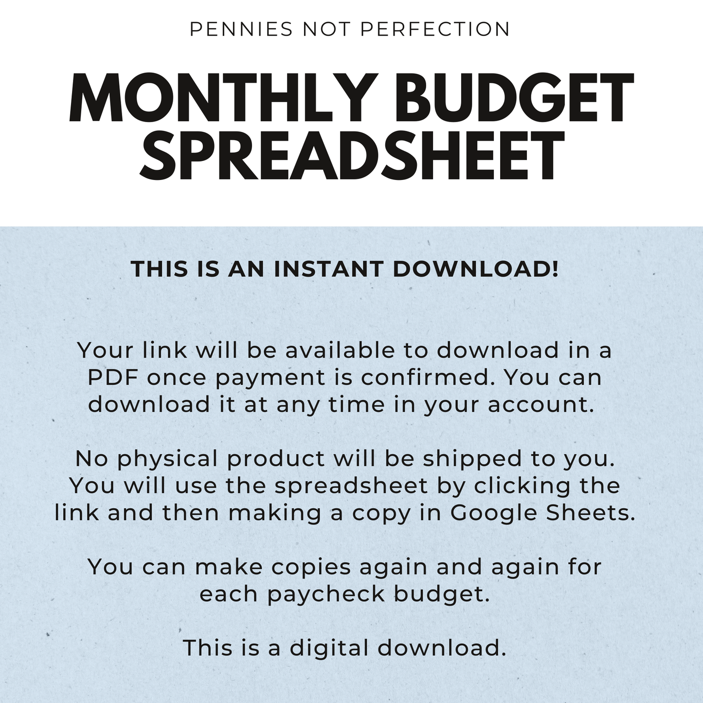 Monthly Budget Spreadsheet (Google Sheets)