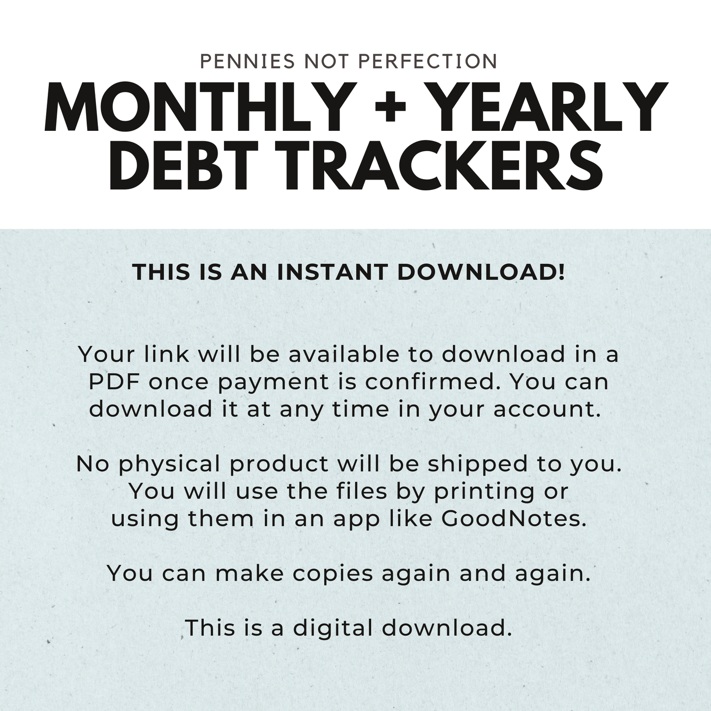 Monthly & Yearly Debt Pay Off Tracker Printable
