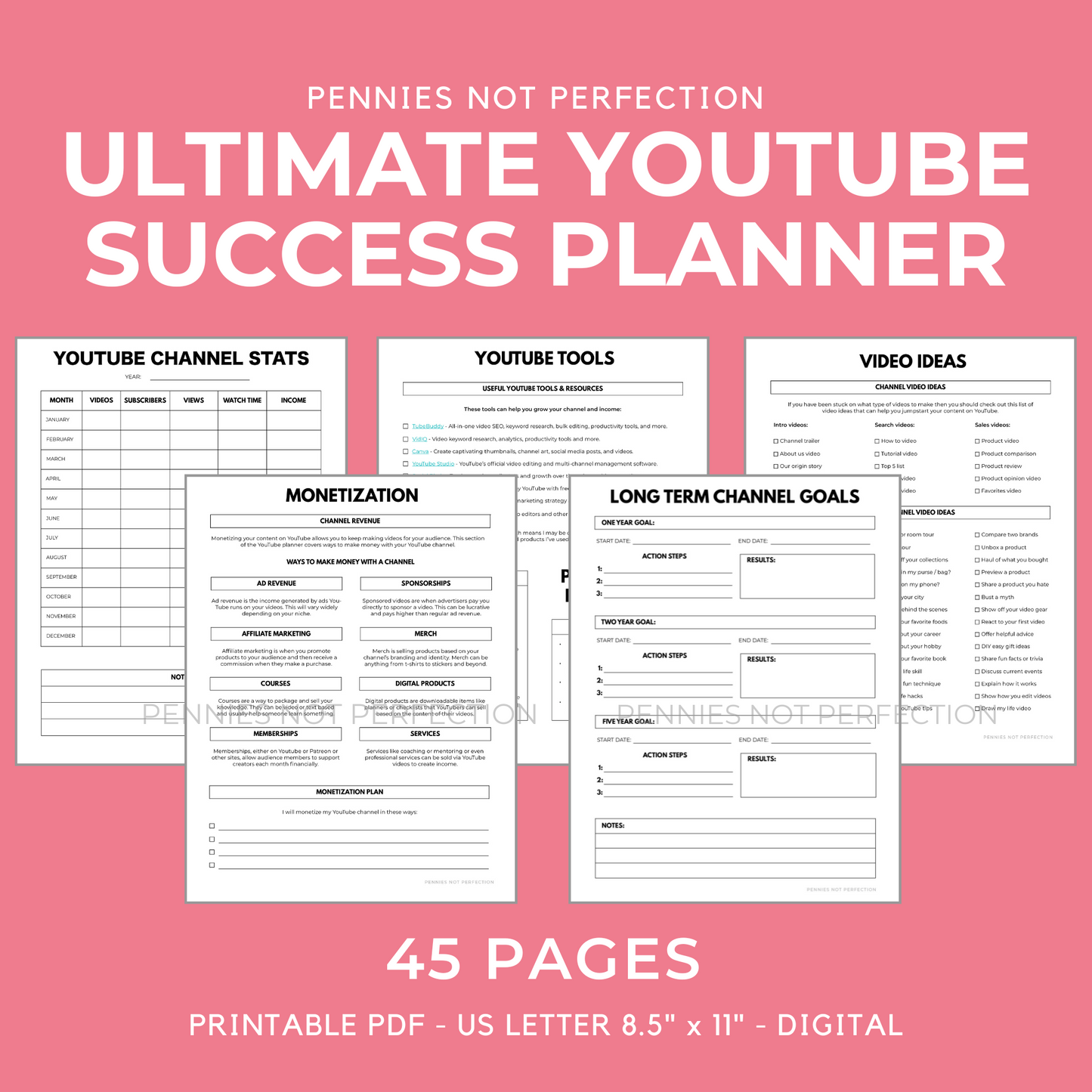 YouTube Success Planner Printable Guide