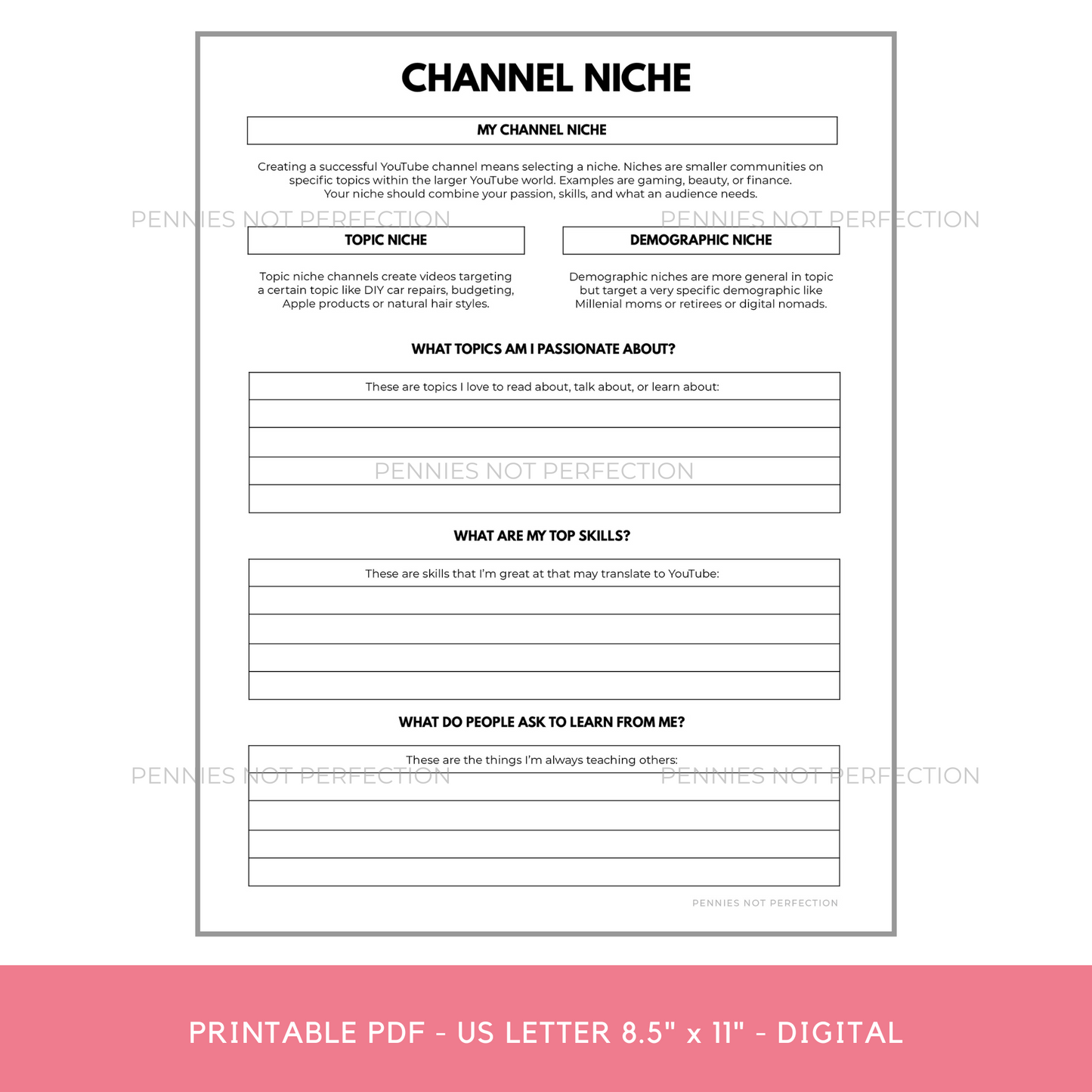 YouTube Success Planner Printable Guide