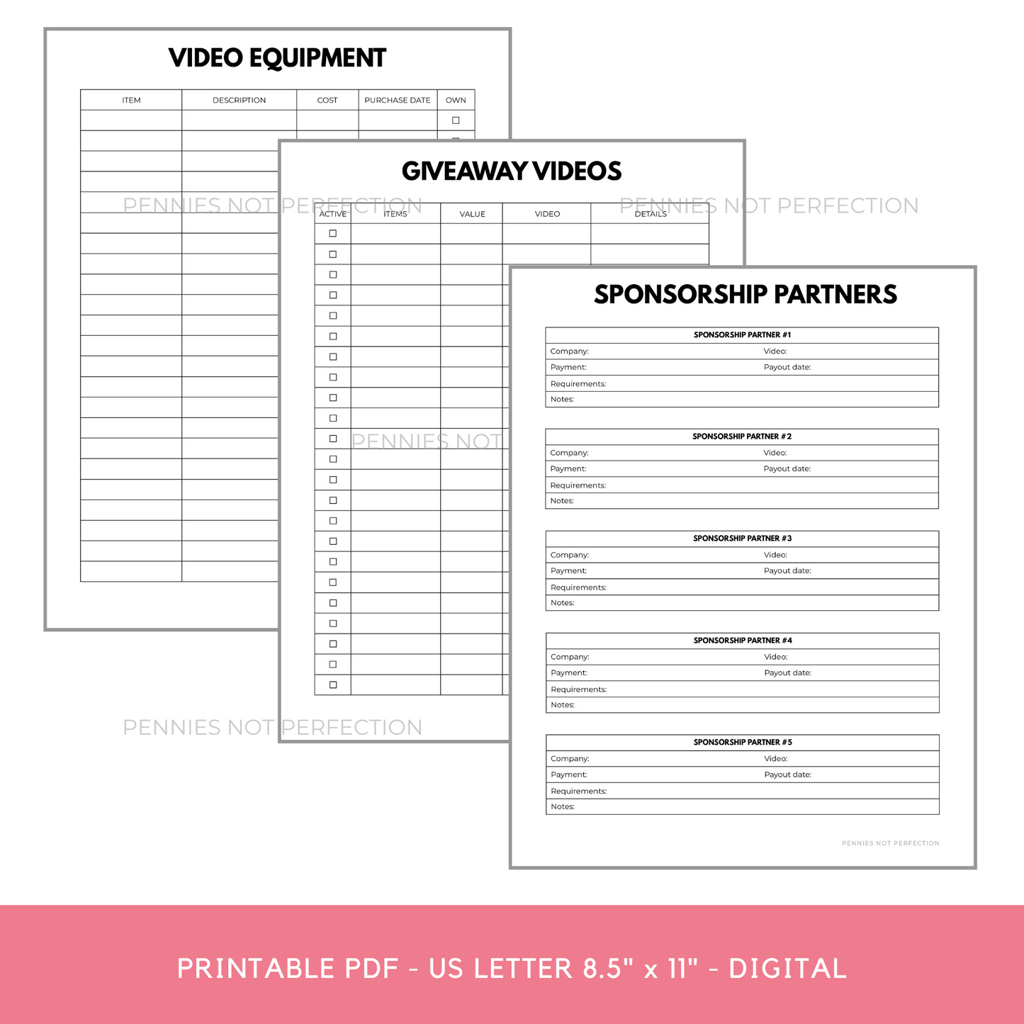 YouTube Success Planner Printable Guide