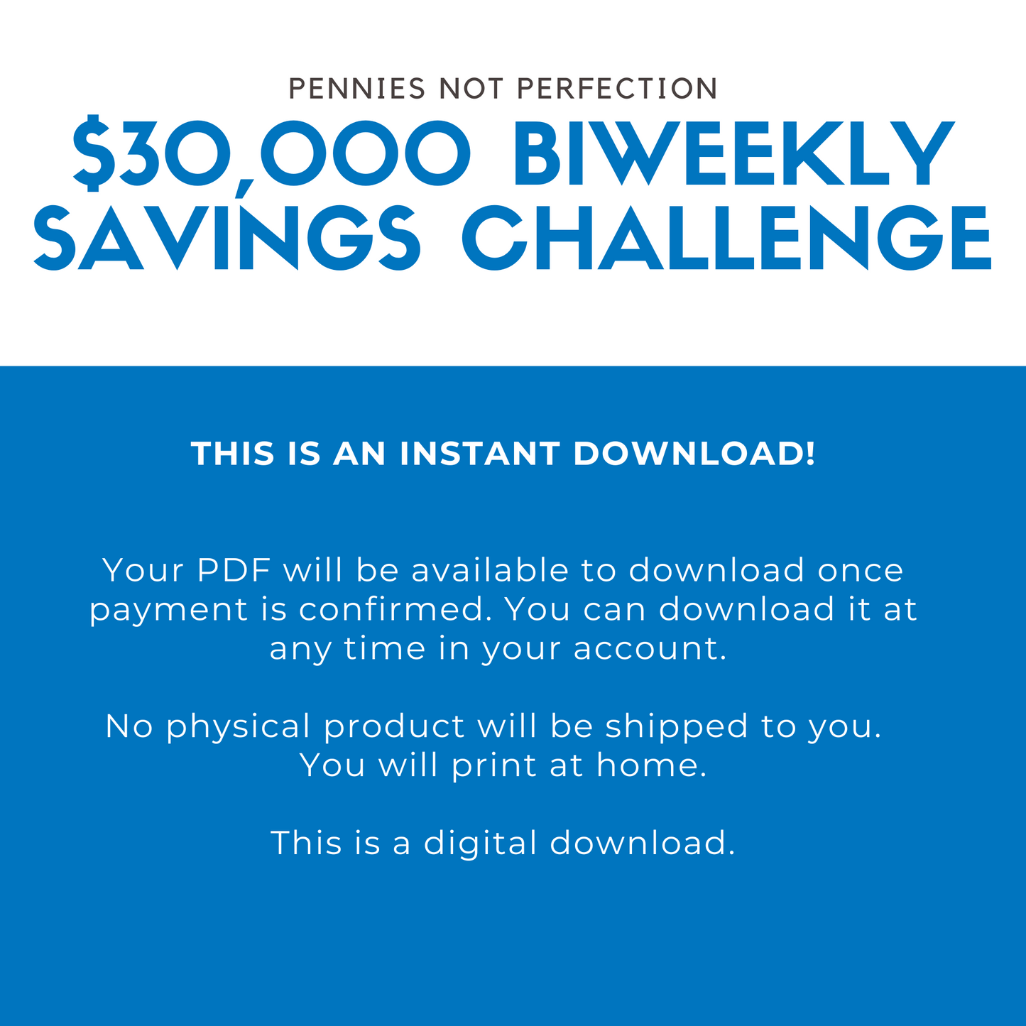 $30,000 Biweekly Savings Challenge Printable (Save $30,000 In One Year)