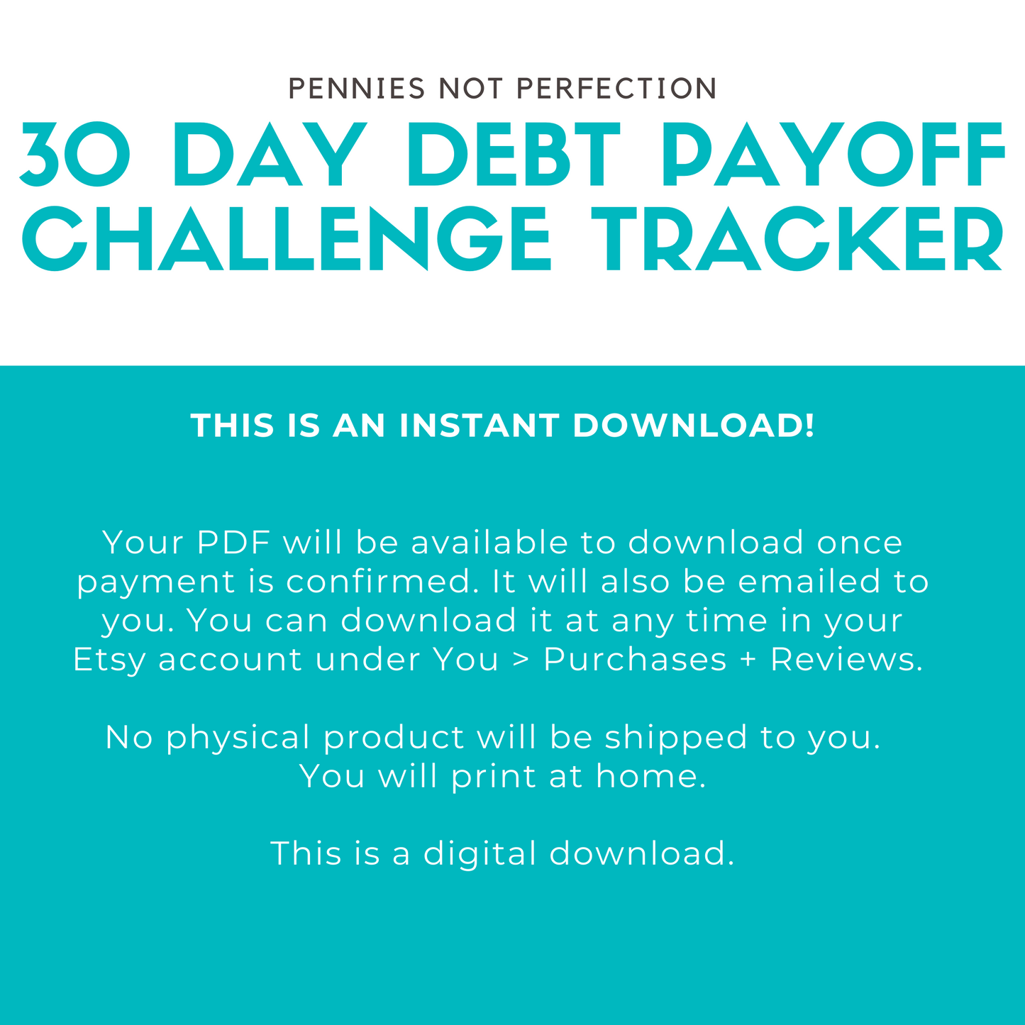 Debt Payoff Challenge Tracker Printable | Pay Off $1,000 In 30 Days