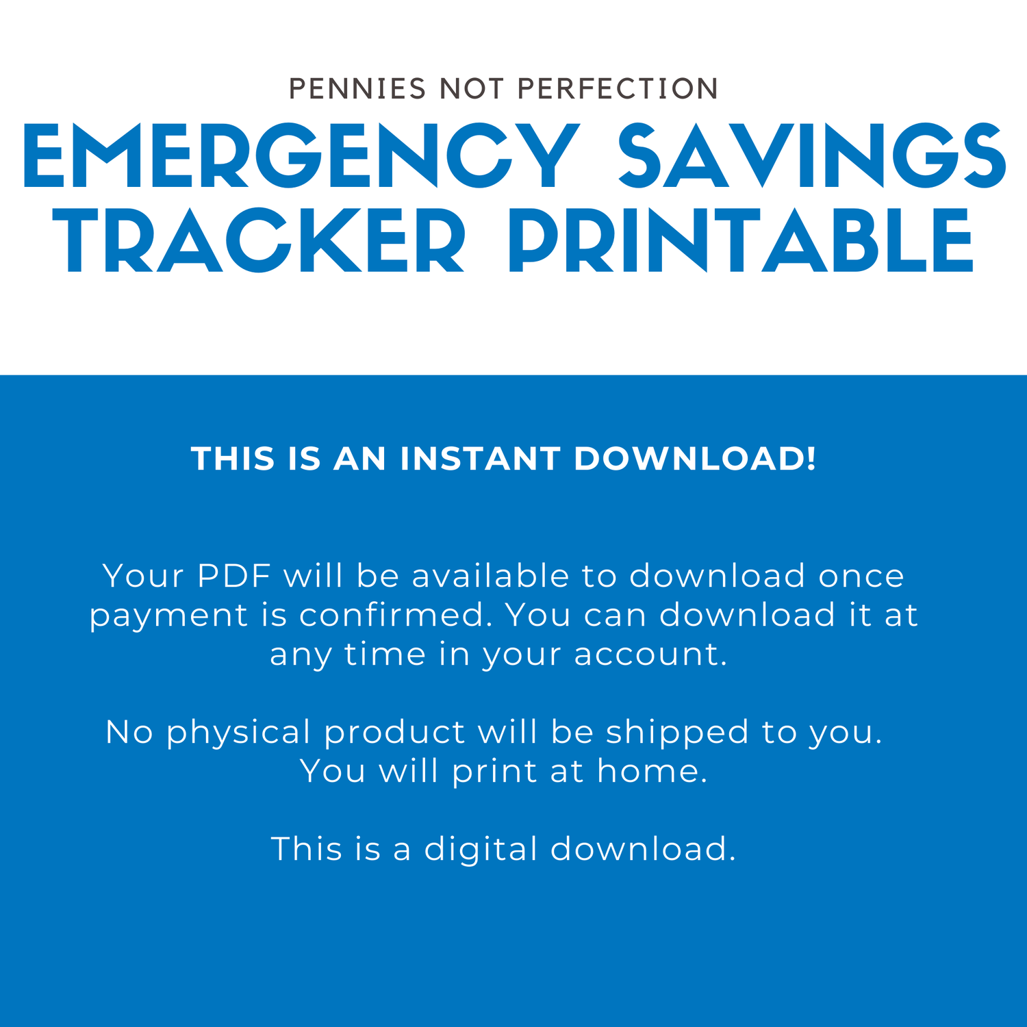 Emergency Fund Savings Tracker | Savings Tracker Printable