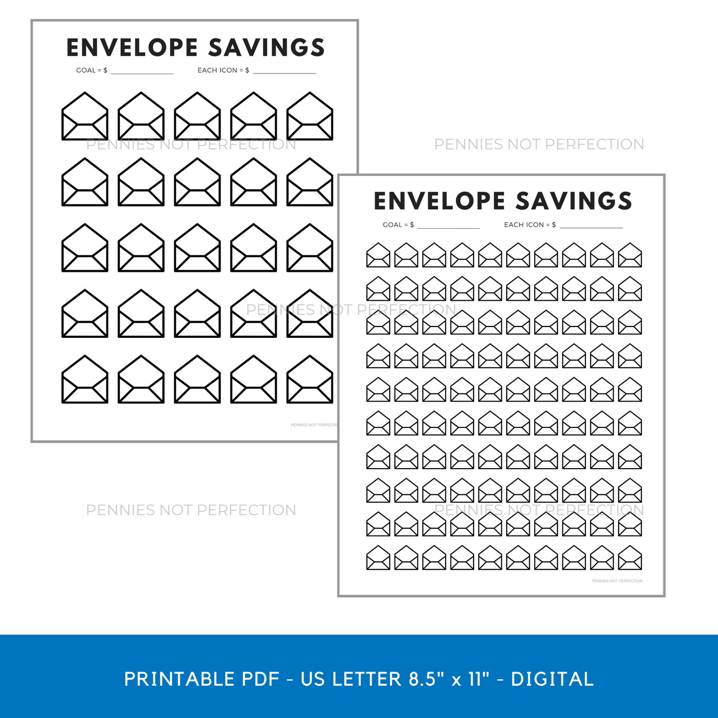 Envelope Savings Tracker Printable | Envelope Sinking Funds Tracker Chart | Save Money Printable Or Digital 1