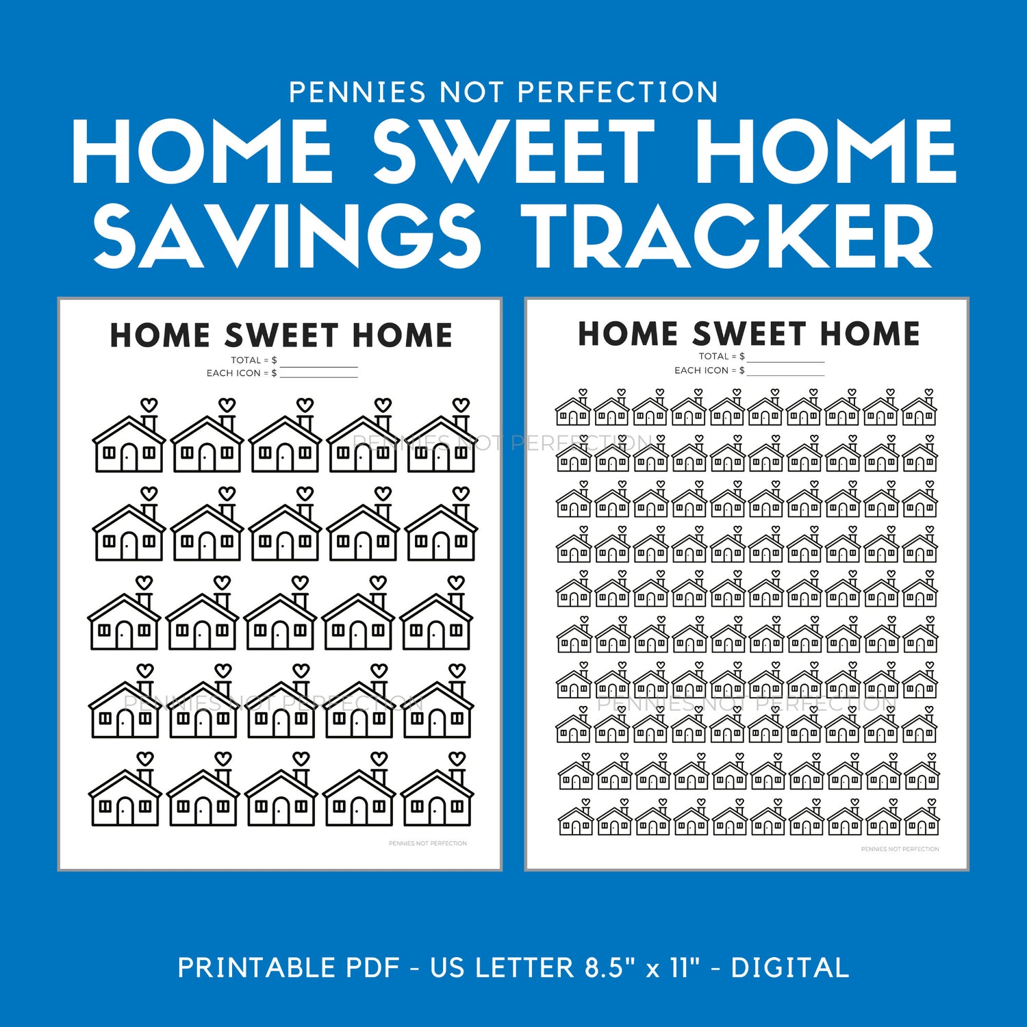 Home Sweet Home Savings Goal Tracker | Home Savings Tracker Printable 6