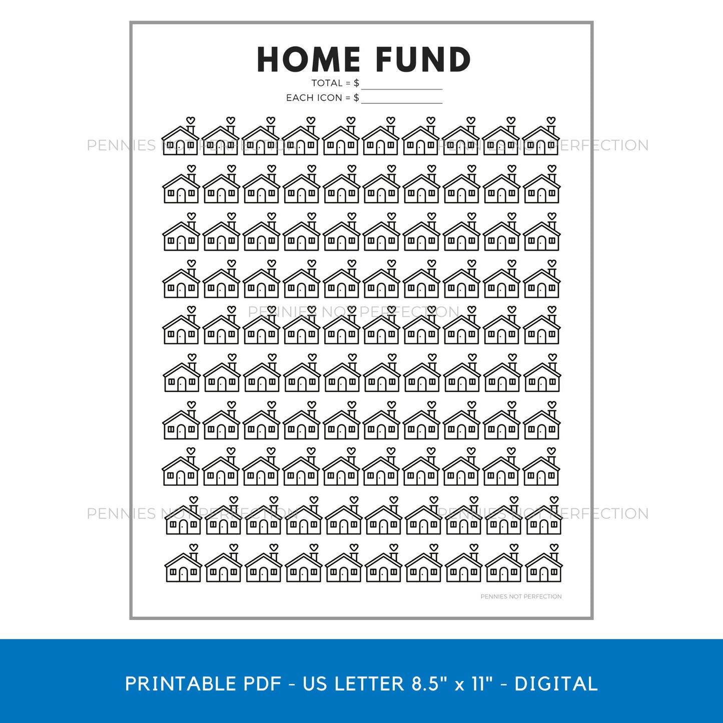 Home Sweet Home Savings Goal Tracker | Home Savings Tracker Printable 6