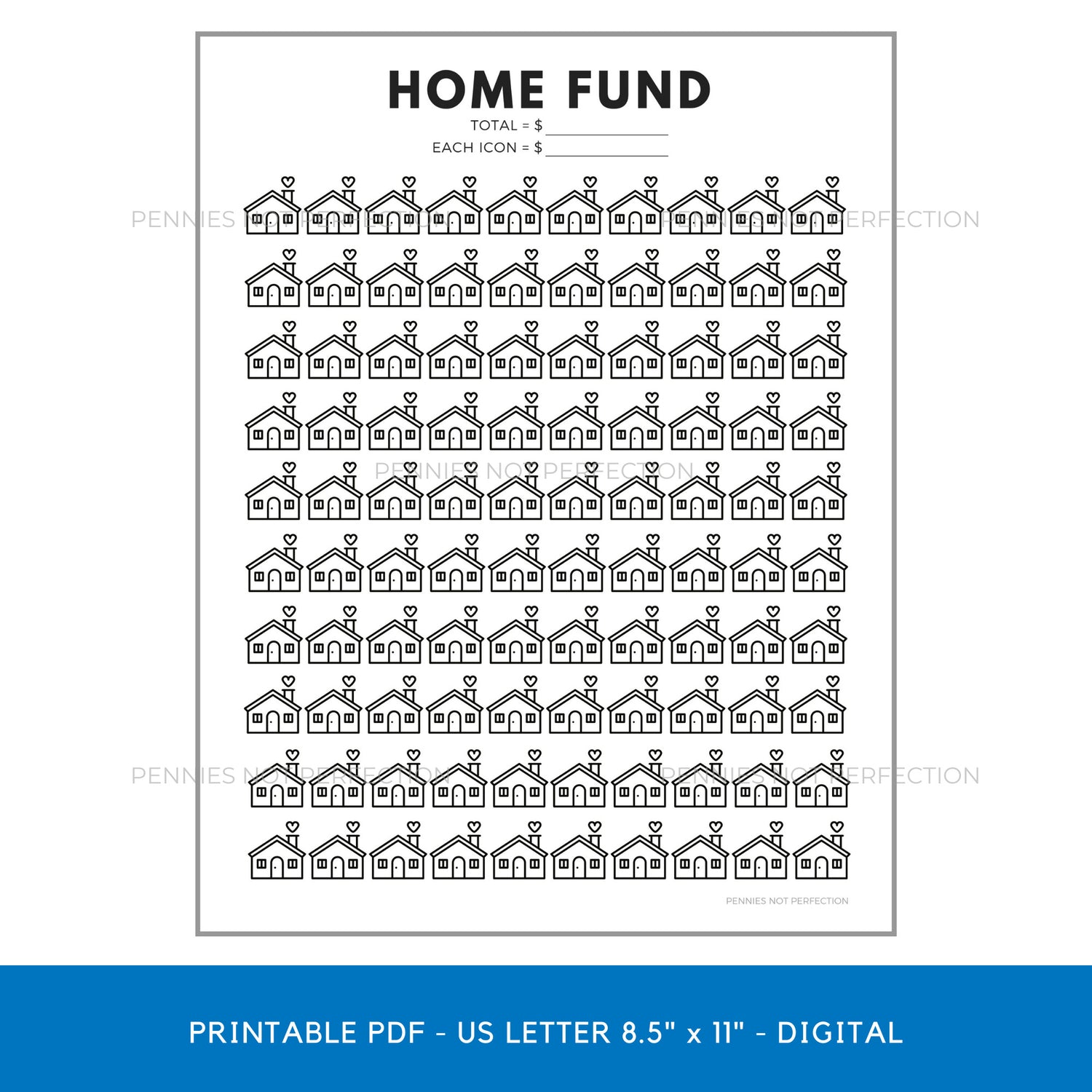 Home Sweet Home Savings Goal Tracker | Home Savings Tracker Printable 6