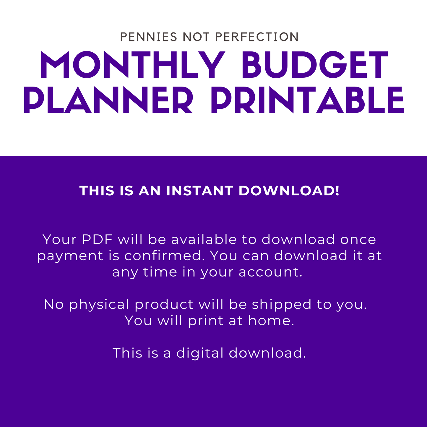 Monthly Budget Planner | Monthly Budget Tracker Printable