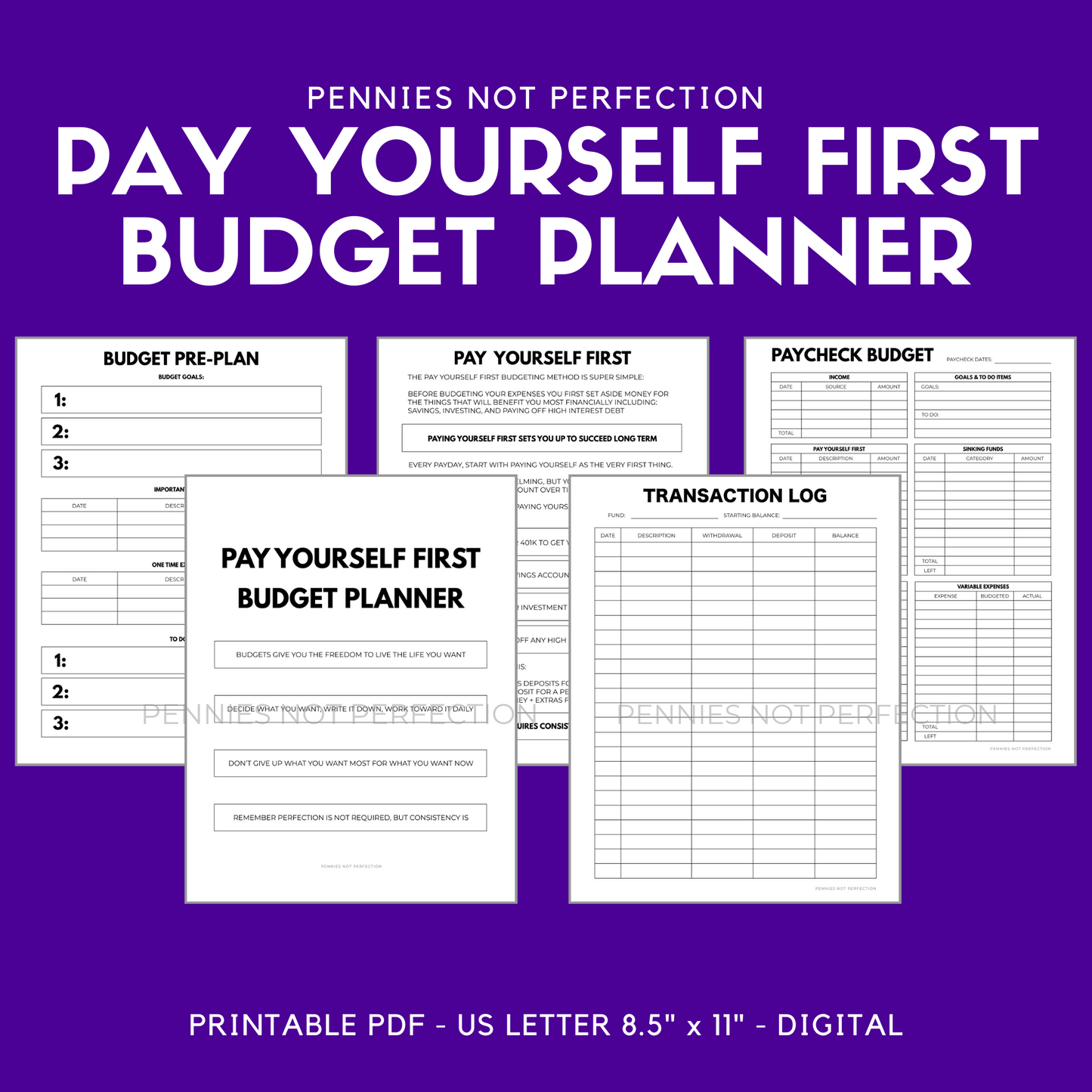 Pay Yourself First Budget Printable Planner
