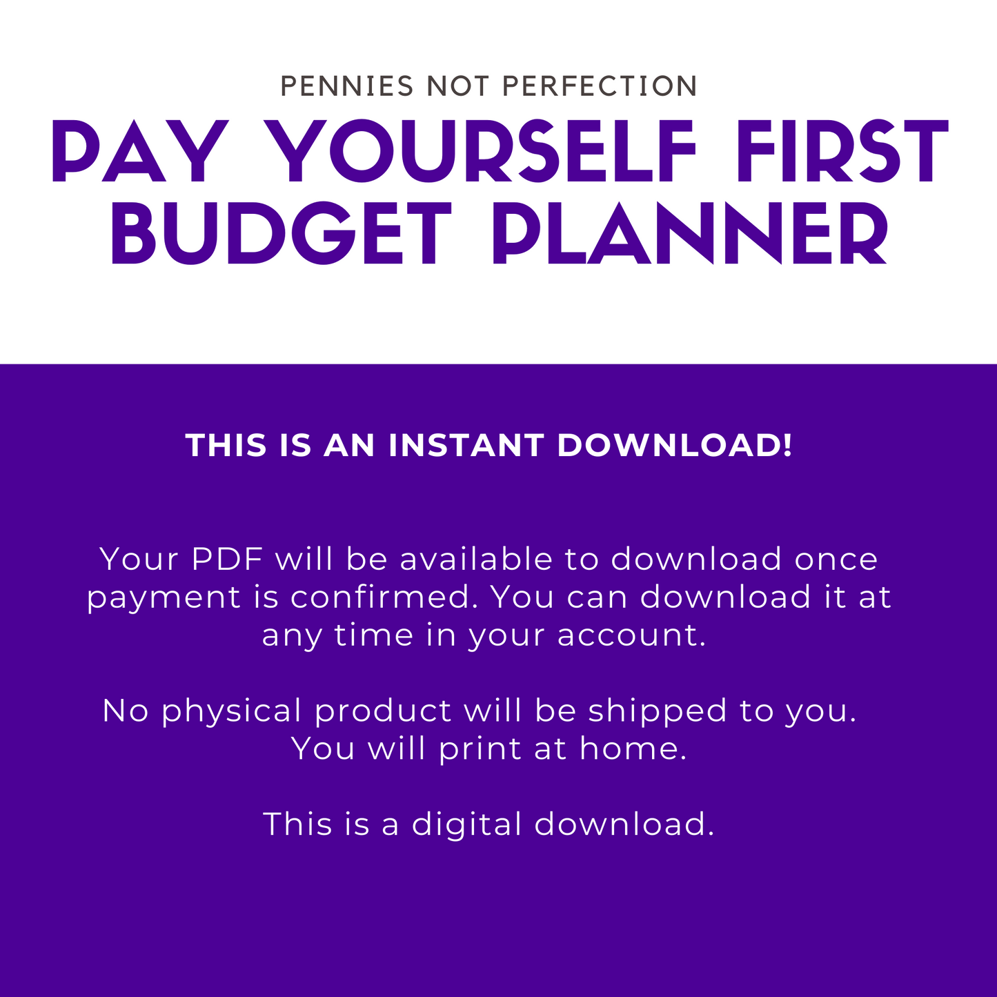 Pay Yourself First Budget Printable Planner