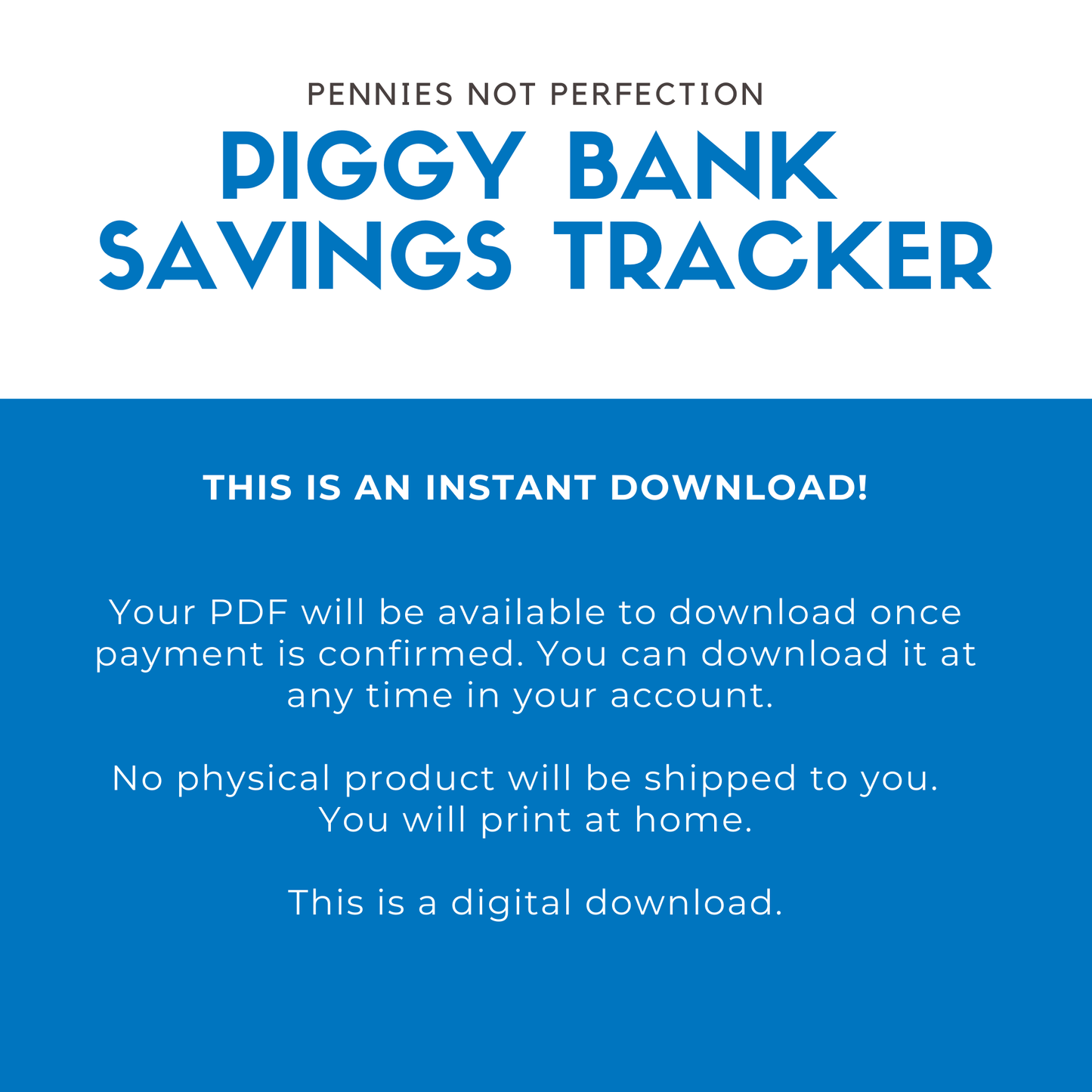 Savings Goals Tracker | Piggy Bank Savings Tracker Printable