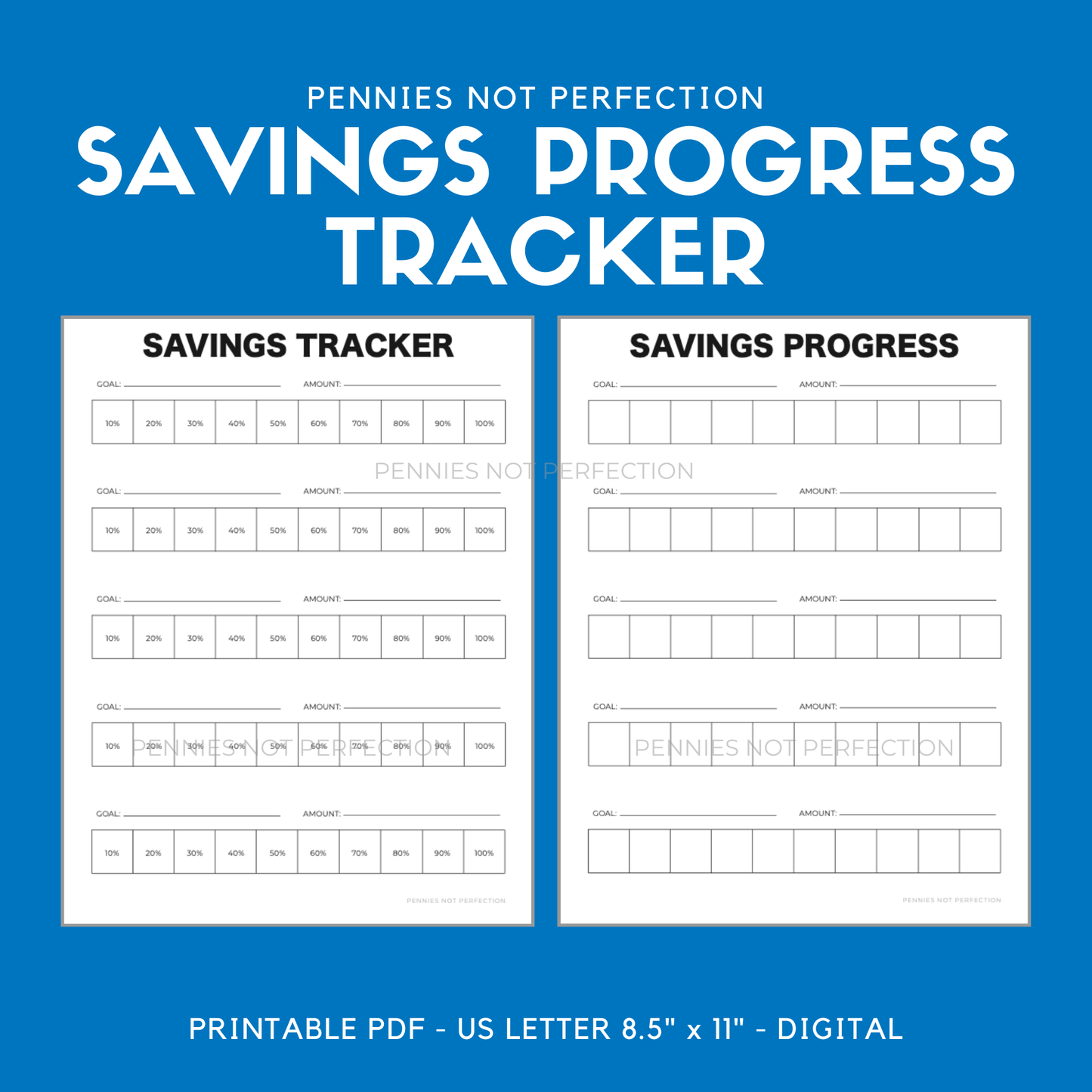 Savings Progress Tracker | Savings Tracker Printable PDF 1