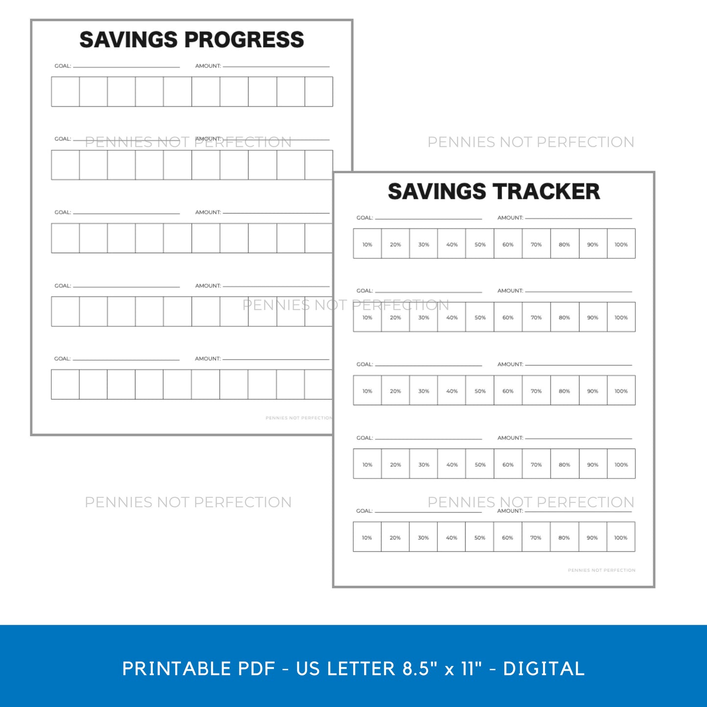 Savings Progress Tracker | Savings Tracker Printable PDF 1