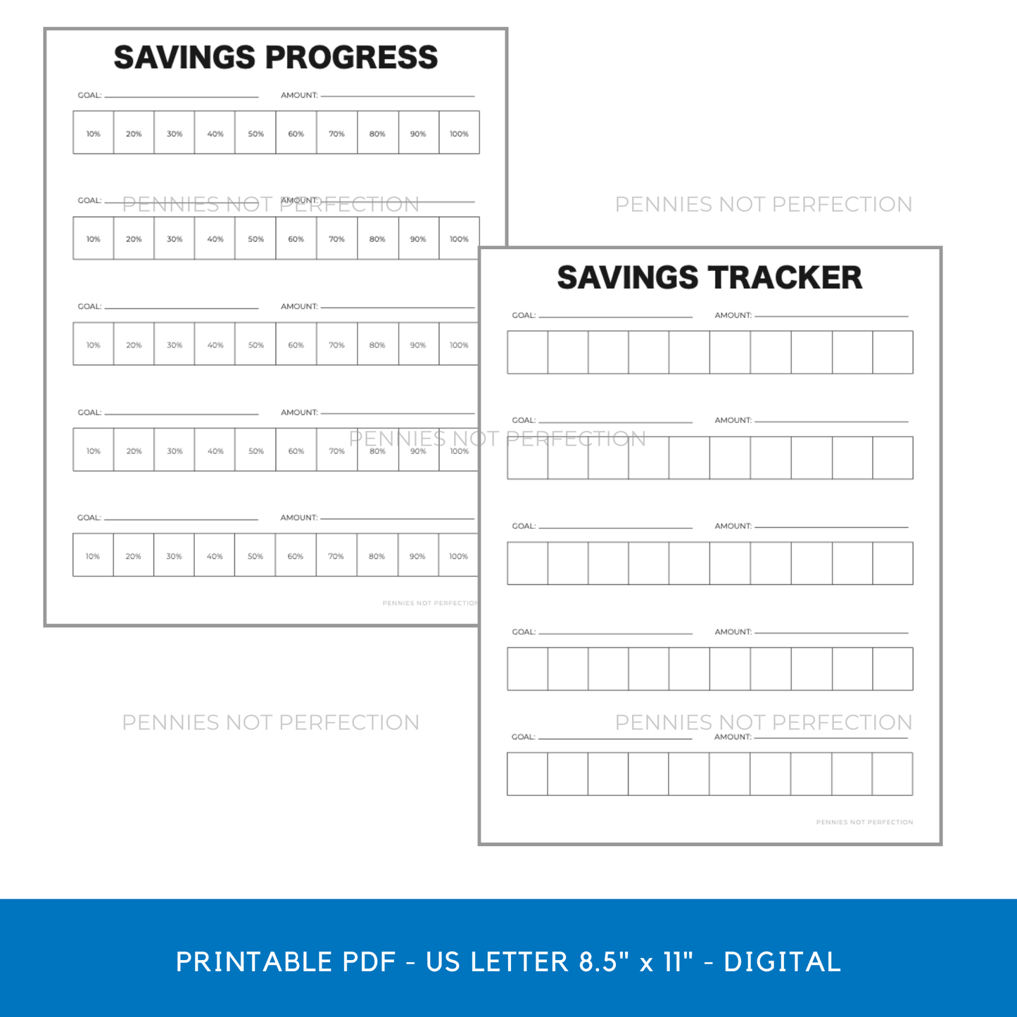 Savings Progress Tracker | Savings Tracker Printable PDF 1