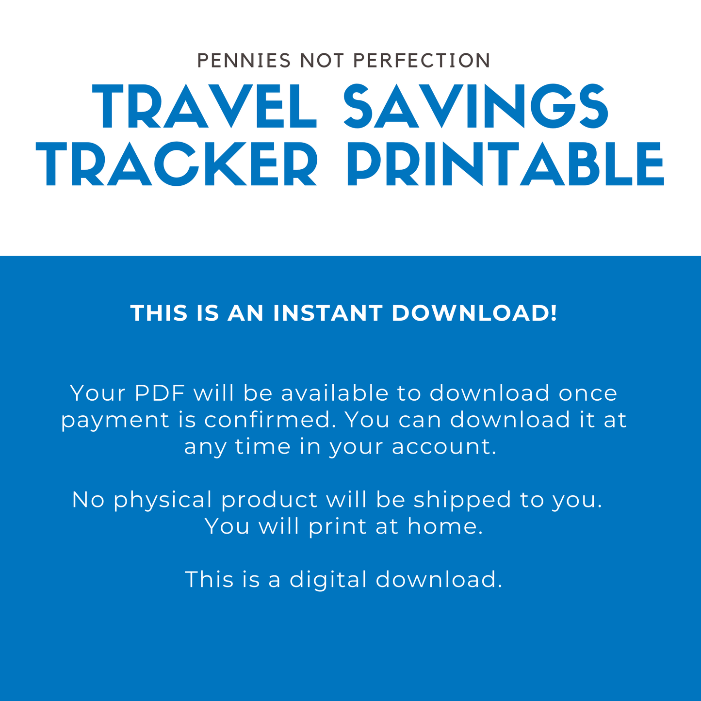 Travel Savings Goal Tracker Travel Fund Savings Tracker Printable PDF 1