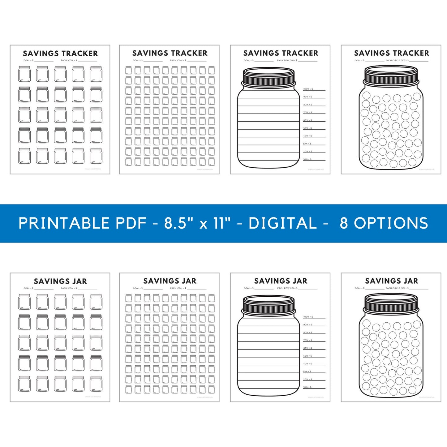 Savings Jar Money Savings Tracker Printable