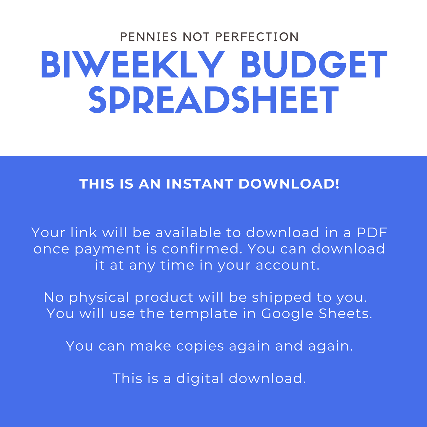 BIWEEKLY Budget Spreadsheet Template (Google Sheets)