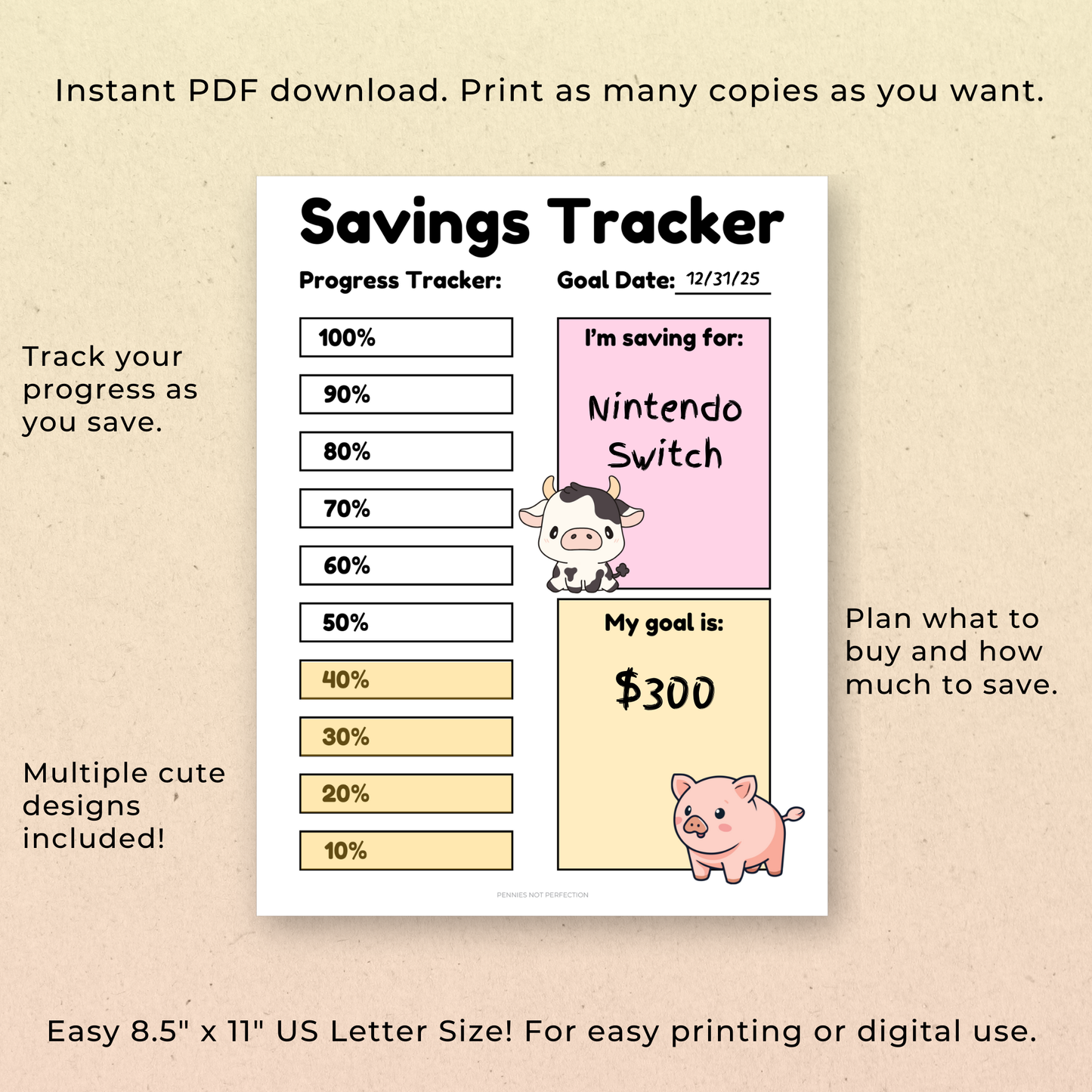 Cute Kids Savings Tracker