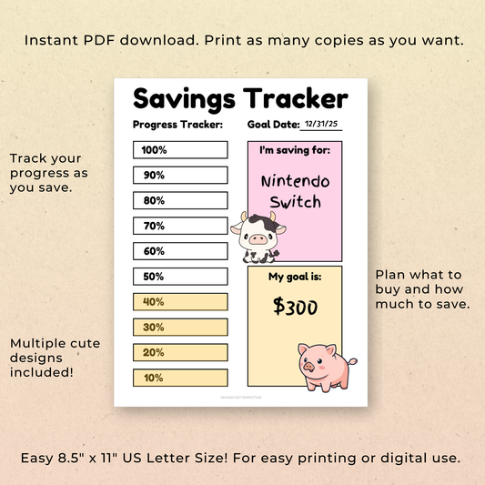 Cute Kids Savings Tracker