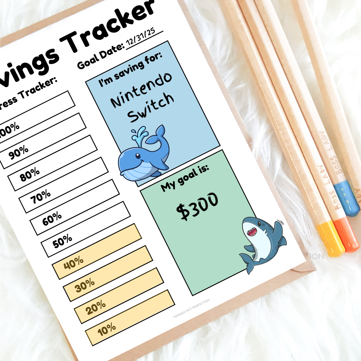 Cute Kids Savings Tracker