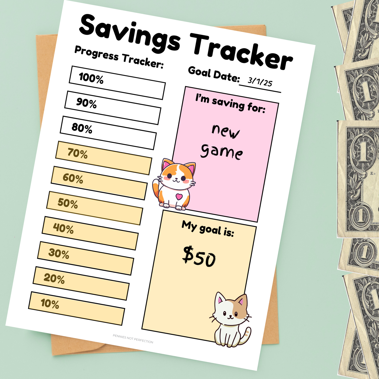 Cute Kids Savings Tracker