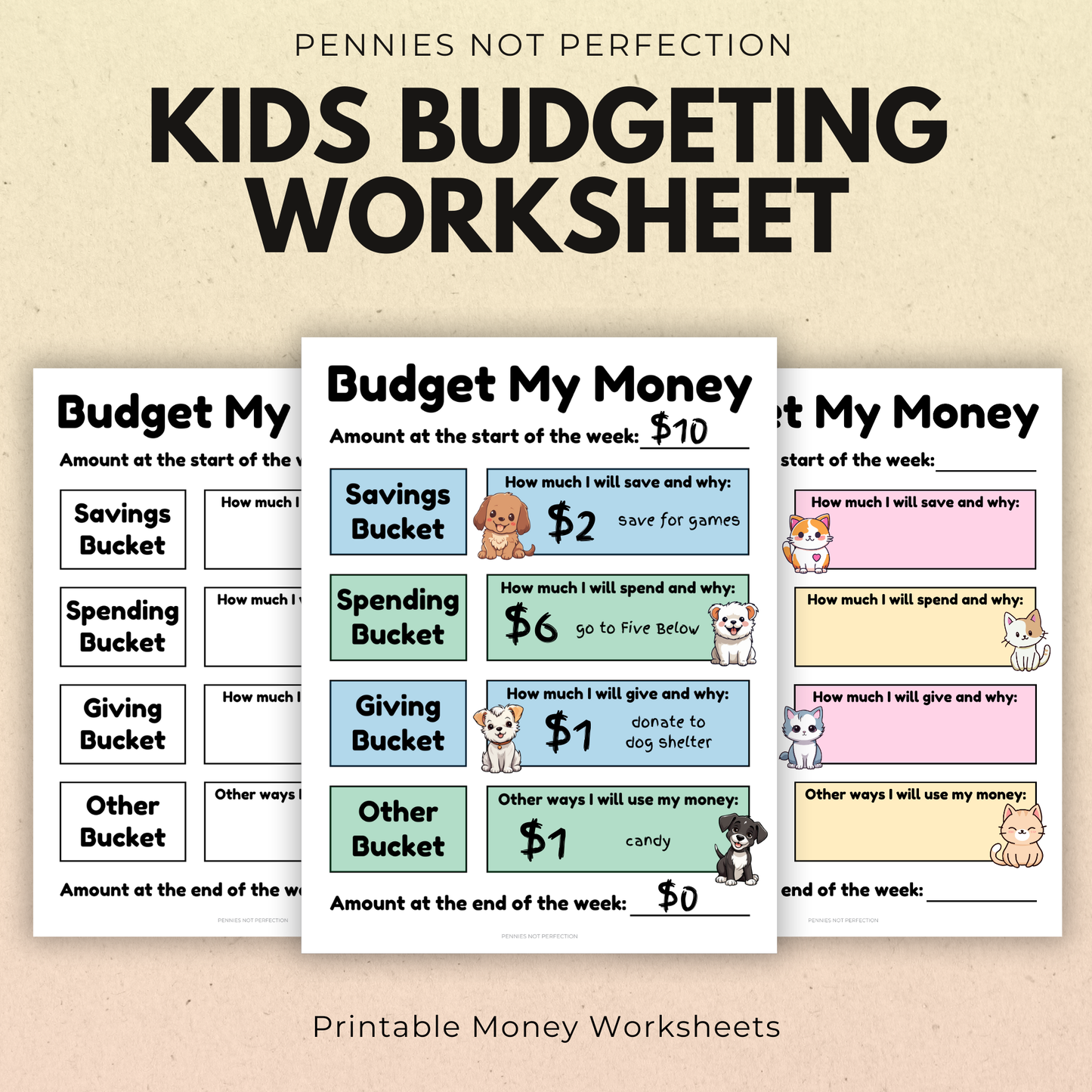 Kids Budgeting Worksheet