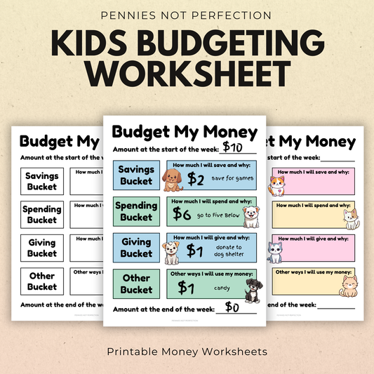 Kids Budgeting Worksheet