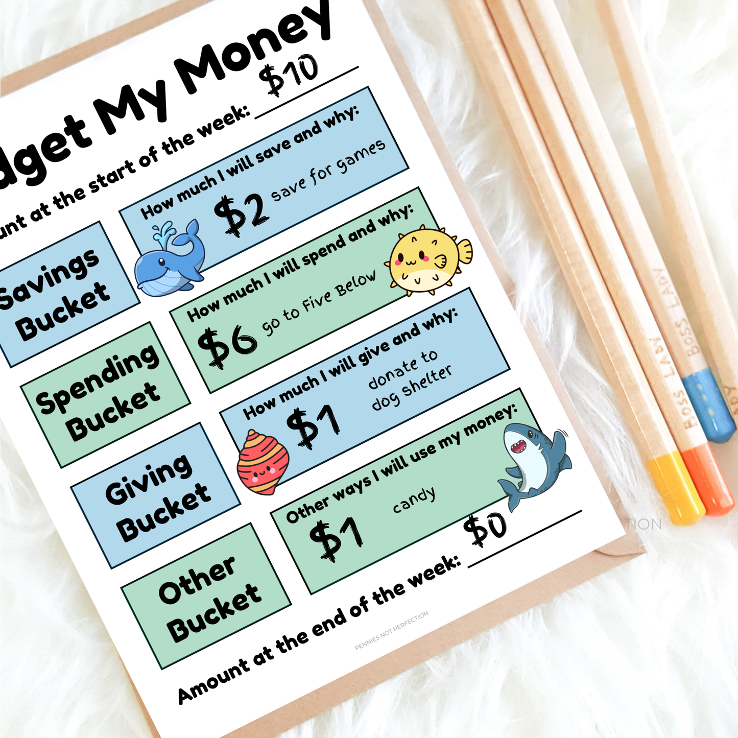 Kids Budgeting Worksheet