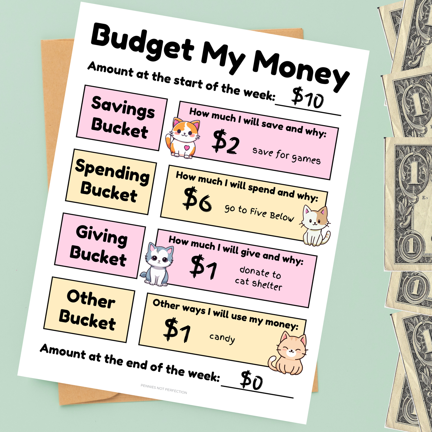 Kids Budgeting Worksheet