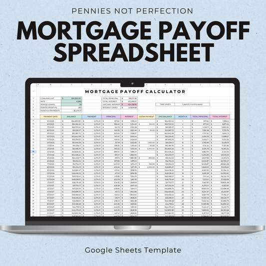Mortgage Payoff Tracker Template (Google Sheets)