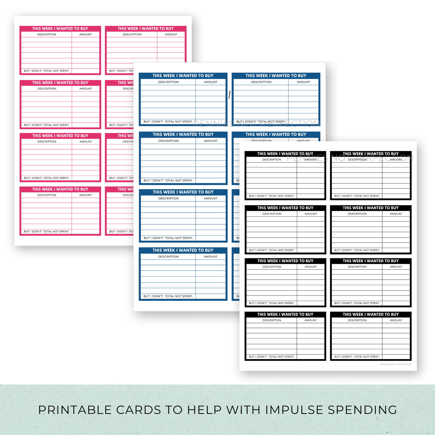 Stop Impulse Shopping Tool (Printable Challenge Cards)