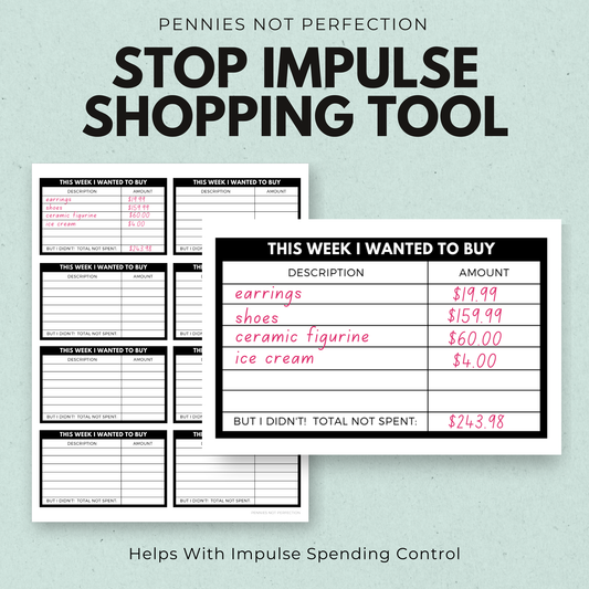 Stop Impulse Shopping Tool (Printable Challenge Cards)