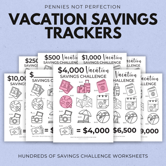 Vacation Savings Tracker (Save From $250 to $10,000)