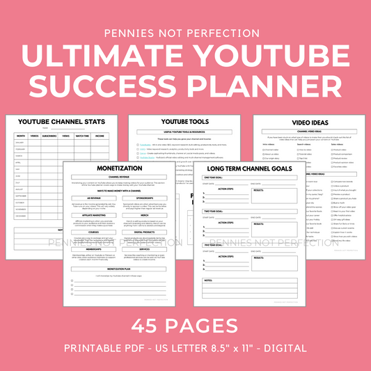 YouTube Success Planner Printable Guide