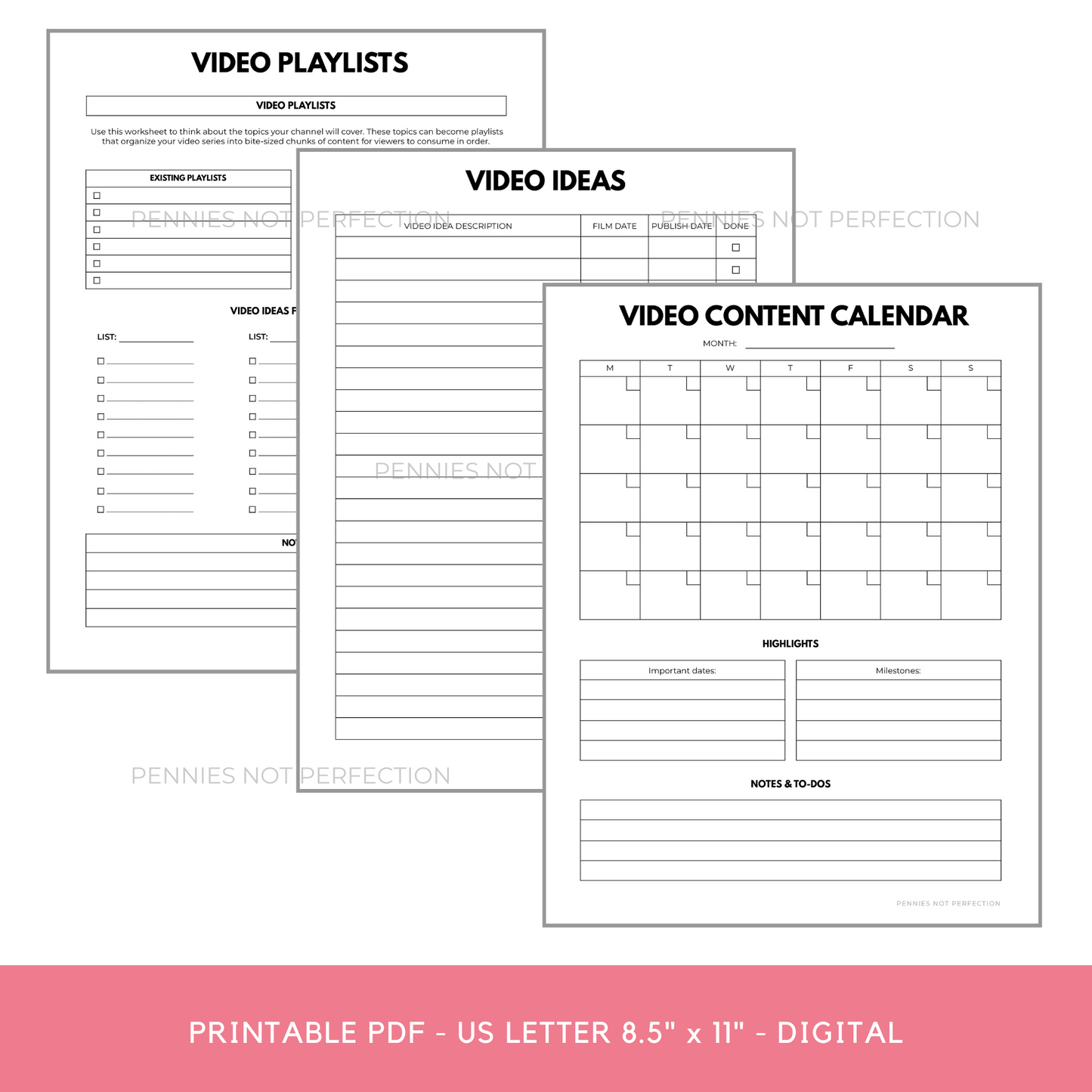 YouTube Success Planner Printable Guide