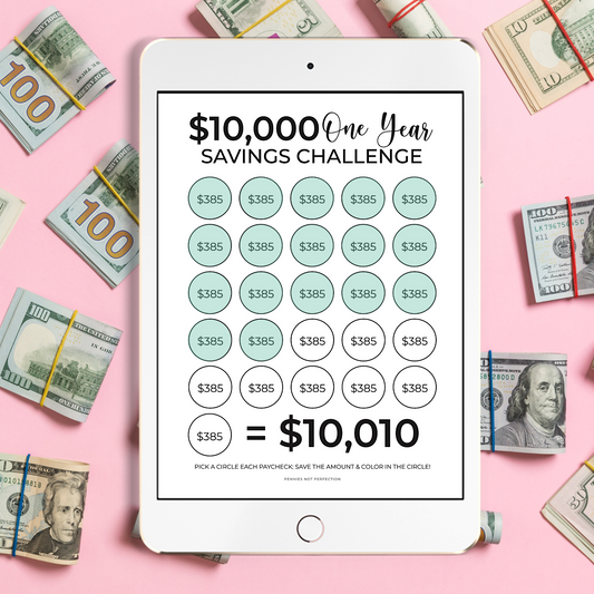 $10,000 Biweekly Savings Challenge Printable (Save $10,000 In One Year)