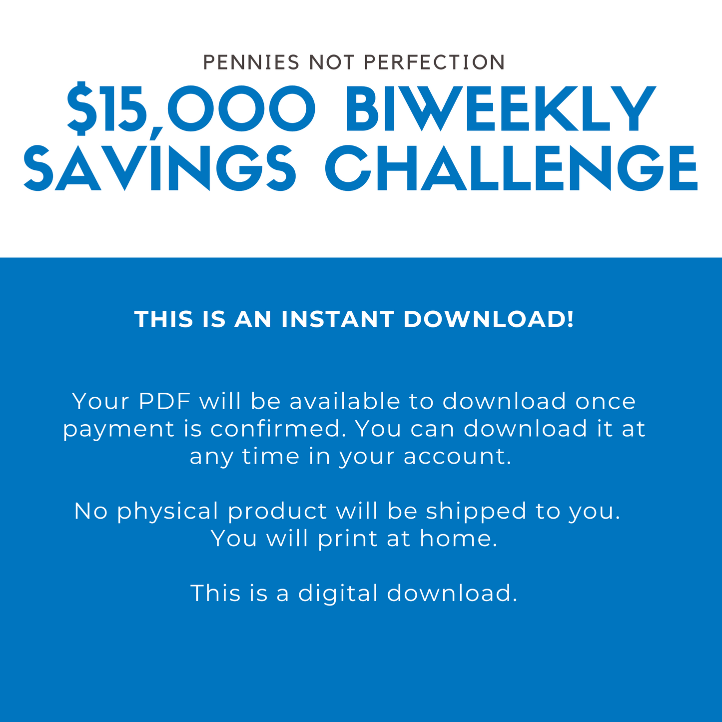 $15,000 Biweekly Savings Challenge Printable (Save $15,000 In One Year)