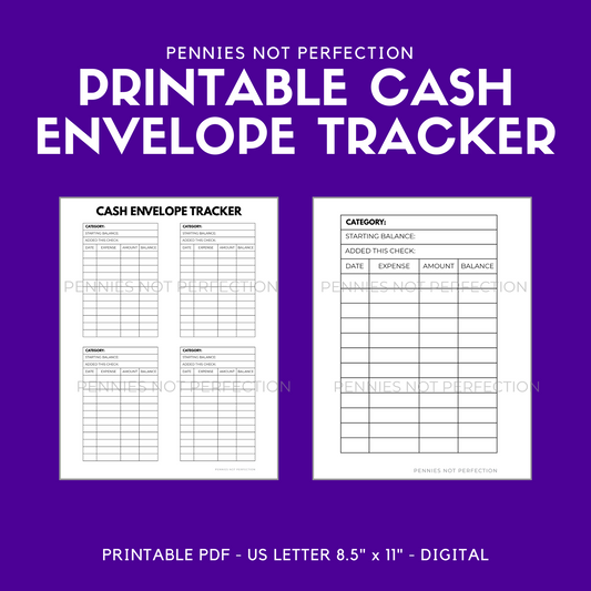 Printable Cash Envelope System Tracker | Cash Envelope System Printable