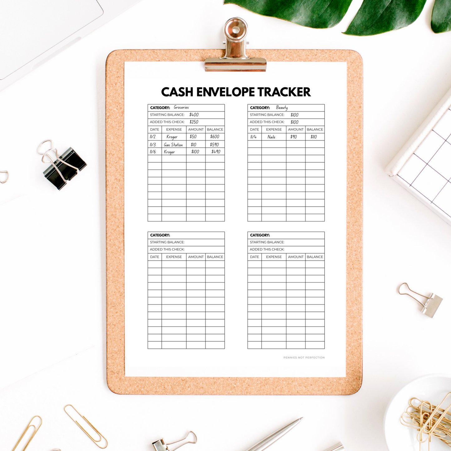 Printable Cash Envelope System Tracker | Cash Envelope System Printable
