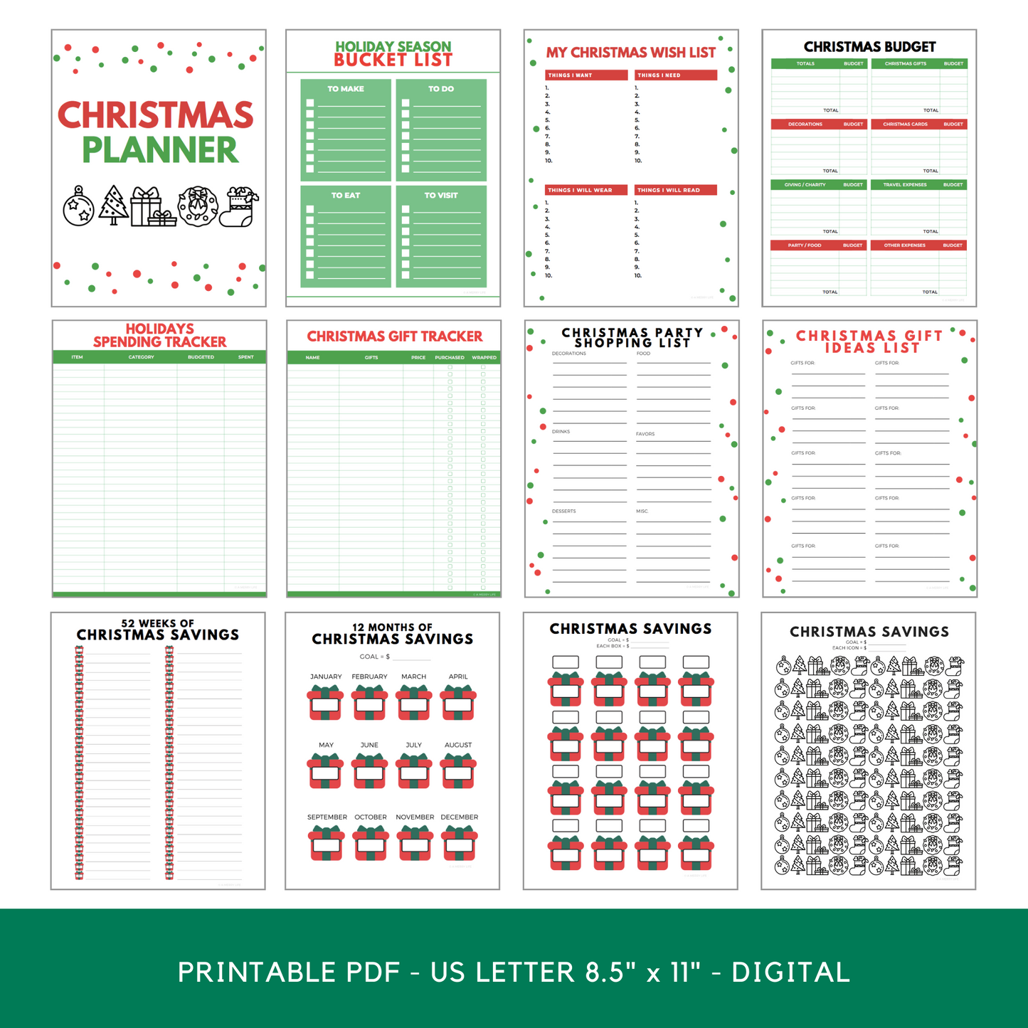 Debt-Free Stress-Free Christmas Planner Printable Bundle