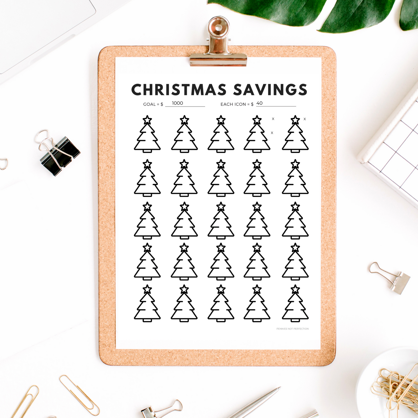 Christmas Savings Tracker Printable | Savings Tree Coloring Chart