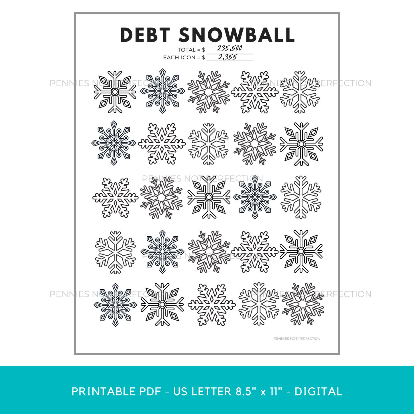 Debt Snowball Payoff Tracker Printable