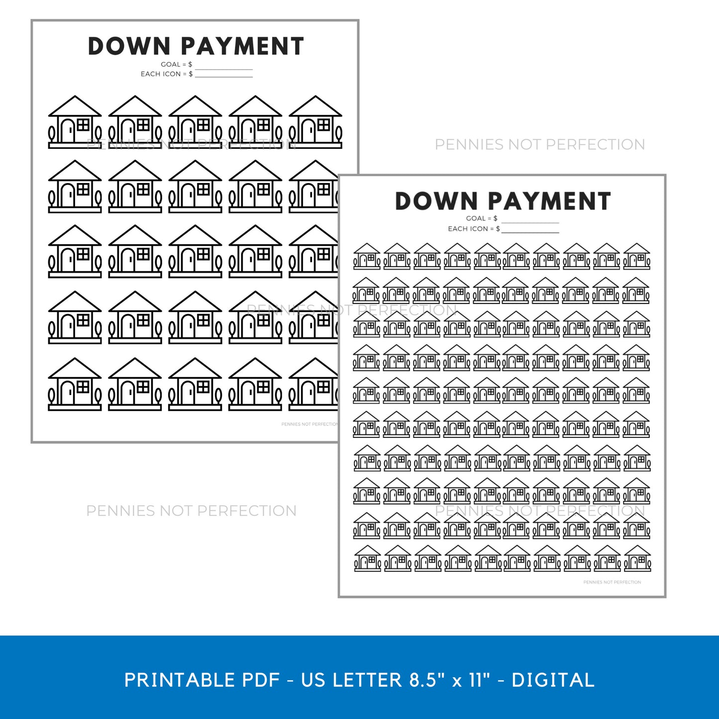 Down Payment Savings Tracker | House Down Payment Savings Printable