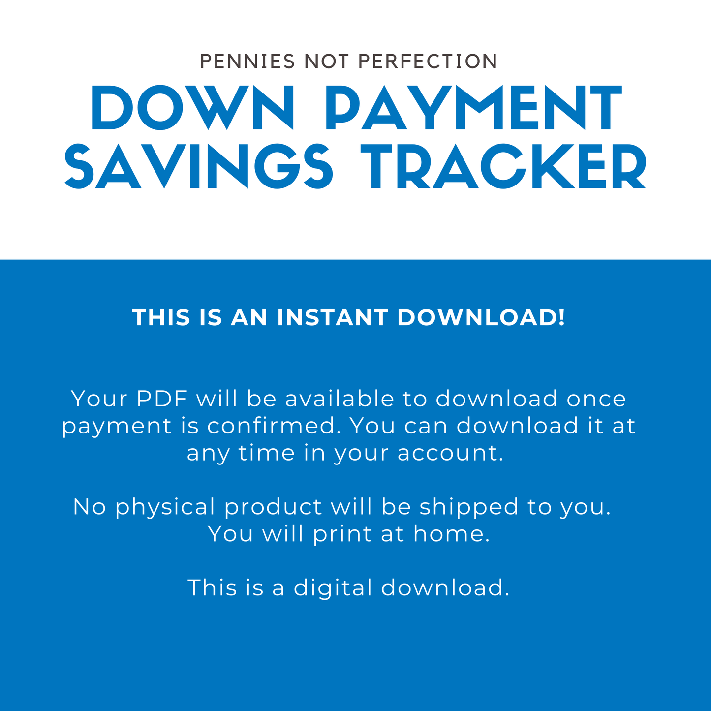 Down Payment Savings Tracker | House Down Payment Savings Printable