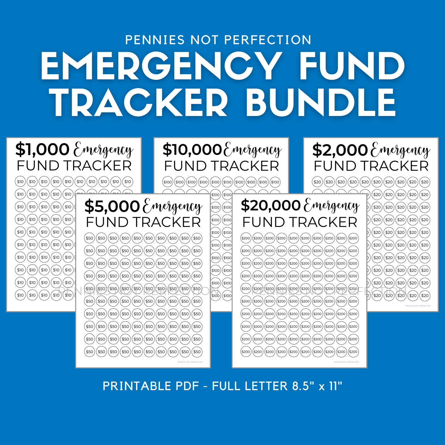 Emergency Fund Savings Tracker Bundle | Emergency Savings Printable By Amount 1