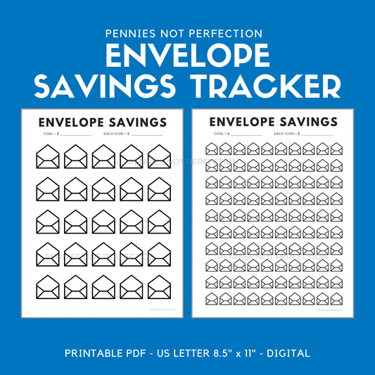 Envelope Savings Tracker Printable | Envelope Sinking Funds Tracker Chart | Save Money Printable Or Digital 1